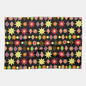 ヴィンテージレトロメリークリスマスパターン キッチンタオル (横)