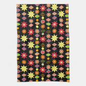 ヴィンテージレトロメリークリスマスパターン キッチンタオル (縦)