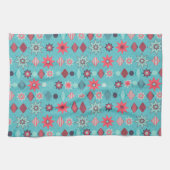 ヴィンテージレトロメリークリスマスパターン キッチンタオル (横)