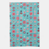 ヴィンテージレトロメリークリスマスパターン キッチンタオル (縦)