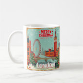 ヴィンテージレトロメリークリスマスロンドン コーヒーマグカップ (左)