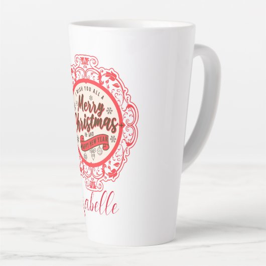 ヴィンテージレトロメリークリスマス カフェラテマグ (右アングル)