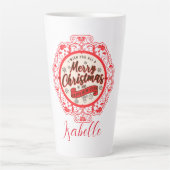 ヴィンテージレトロメリークリスマス カフェラテマグ (正面)