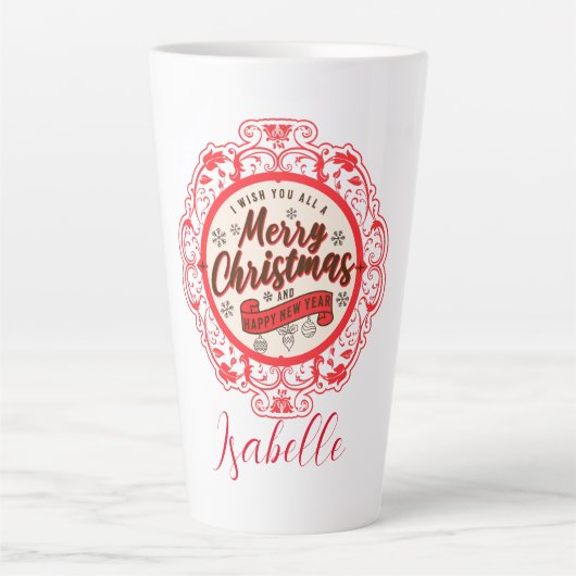 ヴィンテージレトロメリークリスマス カフェラテマグ (正面)