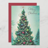 ヴィンテージレトロメリークリスマス シーズンカード (正面/裏面)