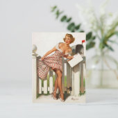 ヴィンテージレトロメールボックスピンナップガール ポストカード (スタンド正面)