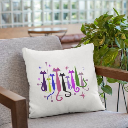 ヴィンテージレトロモダンミッド・センチュリー猫50年代60年代 クッション