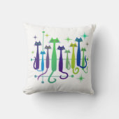 ヴィンテージレトロモダンミッド・センチュリー猫50年代60年代 クッション (正面)