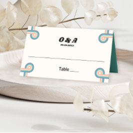 ヴィンテージレトロモノグ結婚ラム座席表 プレイスカード