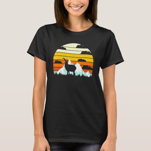 ヴィンテージレトロヤギ農家育成農業 Tシャツ (正面)