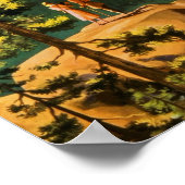 ヴィンテージレトロヨセミテナショナルパークトラベル ポスター (角)