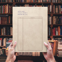 ヴィンテージレトロライブラリカード紙インクレターヘッド レターヘッド