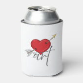 ヴィンテージレトロラブアートキューピッドハート 缶クーラー (缶正面)