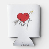 ヴィンテージレトロラブアートキューピッドハート 缶クーラー (裏面)