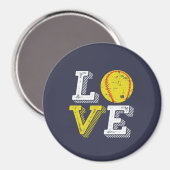 ヴィンテージレトロラブソフトボールスポーツチーム&コーチ マグネット (正面/裏面)