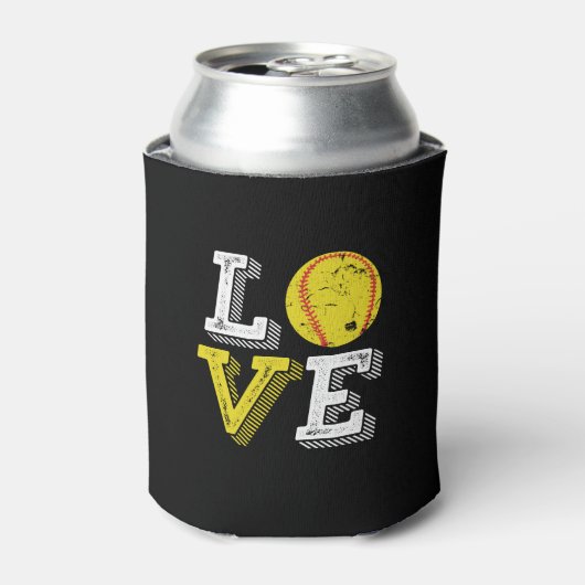 ヴィンテージレトロラブソフトボールスポーツチーム&コーチ 缶クーラー (缶正面)