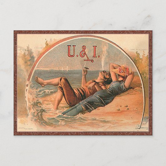 ヴィンテージレトロラブユー&アイポストカード ポストカード (正面)