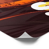 ヴィンテージレトロランドスケープトラベルサンセットアートプリント ポスター (角)