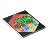 ヴィンテージレトロリサイクルごみ子供ごみトラック ノートパッド (アングル)