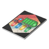 ヴィンテージレトロリサイクルごみ子供ごみトラック ノートパッド (回転)