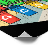 ヴィンテージレトロリサイクルごみ子供ごみトラック ポスター (角)