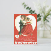 ヴィンテージレトロリトルキッズ踊りバレンタインカード シーズンポストカード (スタンド正面)