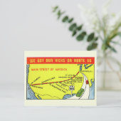 ヴィンテージレトロルート66地図はがき ポストカード (スタンド正面)