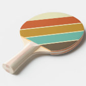 ヴィンテージレトロレインボーはっきりしたストライプの 卓球ラケット (正面アングル)