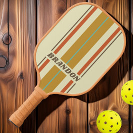 ヴィンテージレトロレインボーストライプボード名 ピックルボールラケット