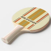 ヴィンテージレトロレインボーストライプボード名 卓球ラケット (正面アングル)
