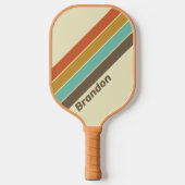 ヴィンテージレトロレインボー（名前あり） ピックルボールラケット (正面)