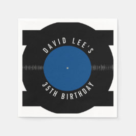 ヴィンテージレトロレコードパーソナライズされたパーティー昼寝 スタンダードカクテルナプキン