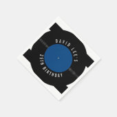 ヴィンテージレトロレコードパーソナライズされたパーティー昼寝 スタンダードカクテルナプキン (角)