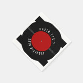 ヴィンテージレトロレコードパーソナライズされたパーティー スタンダードカクテルナプキン (角)