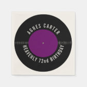 ヴィンテージレトロレコードパーソナライズされたパーティー スタンダードカクテルナプキン (正面)