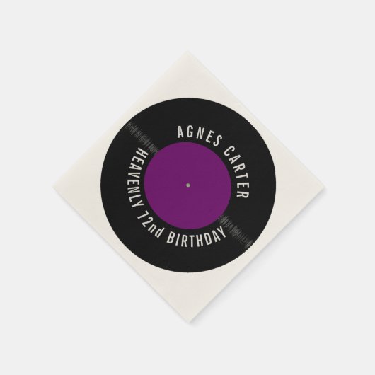 ヴィンテージレトロレコードパーソナライズされたパーティー スタンダードカクテルナプキン (角)