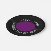 ヴィンテージレトロレコードパーソナライズされたパーティー ペーパープレート (アングル)