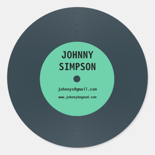 ヴィンテージレトロレコード文字テンプレートシール ラウンドシール (正面)