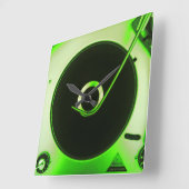 ヴィンテージレトロレコード演奏者時計 スクエア壁時計 (傾斜)