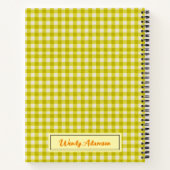 ヴィンテージレトロレシピブック。 | イエローギンガムプレイド ノートブック (裏面)
