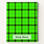 ヴィンテージレトロレシピブック。 | グリーンギンガムプレイド ノートブック (裏面)