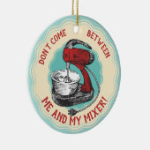 ヴィンテージレトロレッドスタンドミキサーベーキングパティシエ セラミックオーナメント (右)