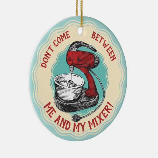 ヴィンテージレトロレッドスタンドミキサーベーキングパティシエ セラミックオーナメント (右)