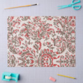 ヴィンテージレトロレッドチューペクリームミッドセンチュリーパターン 薄葉紙 (クラフト)