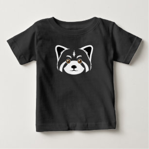ヴィンテージレトロレッドパンダキュートペットアニマルパンダスロブ ベビーTシャツ