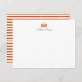 ヴィンテージレトロレッドビーチバッグストライプパターン ノートカード (正面/裏面)