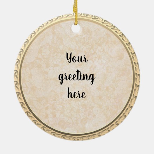 ヴィンテージレトロレッドローズクリスマスセラミックオーナメント セラミックオーナメント (裏面)