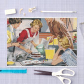 ヴィンテージレトロレディースがケーキを作る 薄葉紙 (クラフト)