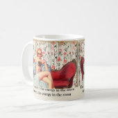 ヴィンテージレトロレディ自信&やる気を起こさせる引用文 コーヒーマグカップ (正面左)