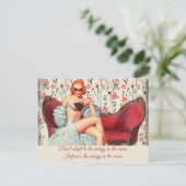 ヴィンテージレトロレディ自信&やる気を起こさせる引用文 ポストカード (スタンド正面)